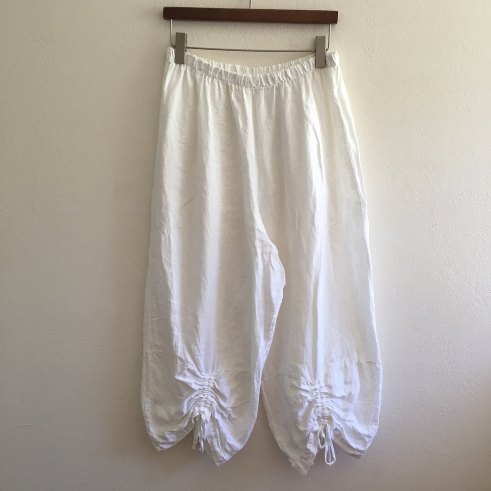 Women's White Drawstring Pants